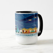 Mid-Century Modern Houses Christmas Scene Mok (Voorkant rechts)