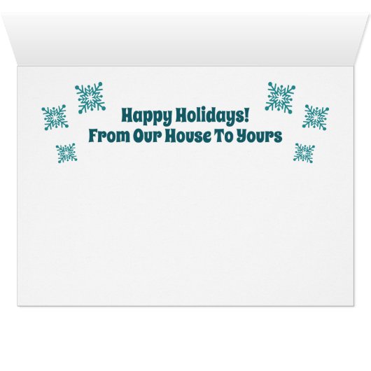 Mid Century Modern Huis Kerst Kaart (Binenzijde Horizontaal (Onderkant))