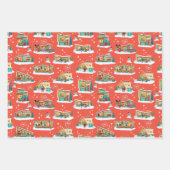Mid-Century Modern Huizen Kerst verpakken papier Inpakpapier Vel (Voorkant 3)