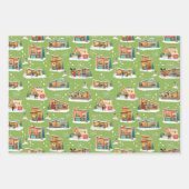 Mid-Century Modern Huizen Kerst verpakken papier Inpakpapier Vel (Voorkant 2)