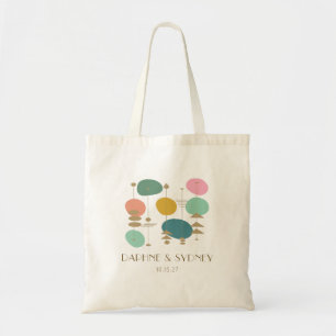 Mid Century Modern Huwelijksuitnodiging voor gaste Tote Bag