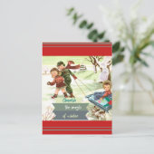 Mid Century Modern Illustratie Winter Briefkaart (Staand voorkant)