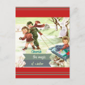 Mid Century Modern Illustratie Winter Briefkaart (Voorkant)