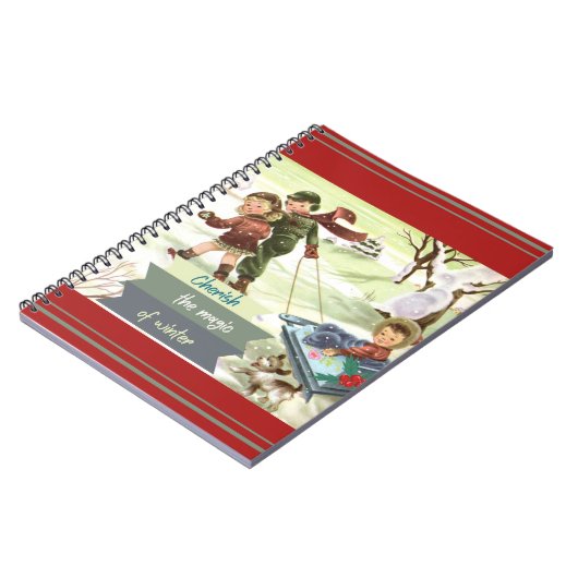 Mid Century Modern Illustratie Winter Notitieboek (Linkerzijde)