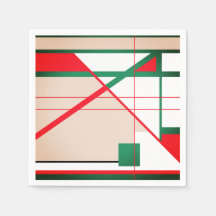 MId-Century Modern in Red Green op White Beige