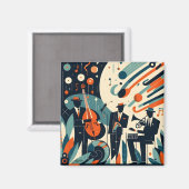 Mid Century Modern Jazz Age Trio Magneet (Voorkant / Achterkant)