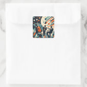 Mid Century Modern Jazz Age Trio Vierkante Sticker (Tas)