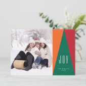 Mid Century Modern Joy, kerstfotokaart Feestdagenkaart (Staand voorkant)