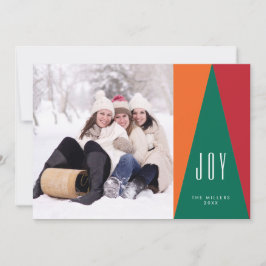 Mid Century Modern Joy, kerstfotokaart Feestdagenkaart