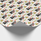Mid Century Modern Kerst Kat Wrapping Papier (Hoek)