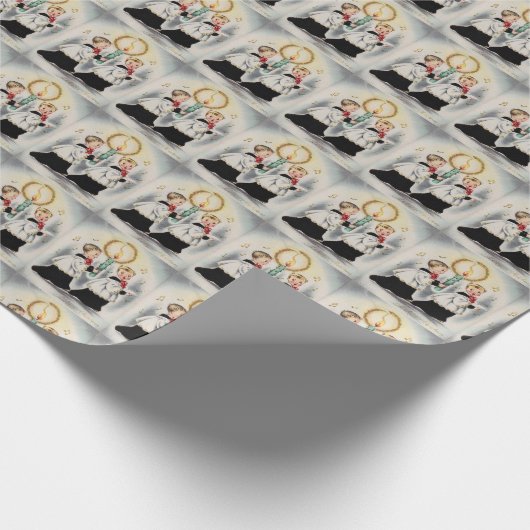 Mid Century Modern kerstaaljongens uit 1950 Cadeaupapier (Hoek)