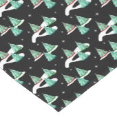 Mid Century Modern Kerstbomen in sneeuw Korte Tafelloper (Hoek)