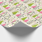 Mid-Century modern kerstboompapier Cadeaupapier (Hoek)