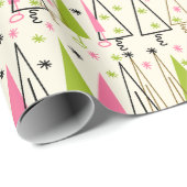 Mid-Century modern kerstboompapier Cadeaupapier (Rol Hoek)