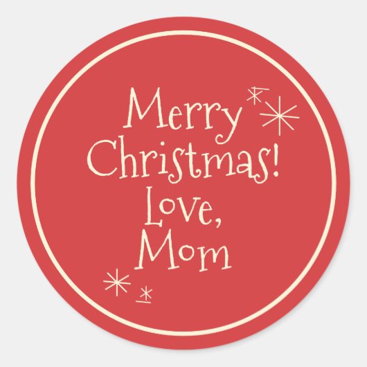 Mid Century Modern Kerstcadeau Retro jaren '50 jar Ronde Sticker (Voorkant)