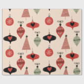 Mid Century Modern kerstinpakpapier Cadeaupapier (Vlak)