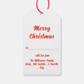 Mid Century Modern Kerstmis, aanwezig en snoepriet Cadeaulabel (Achterkant)