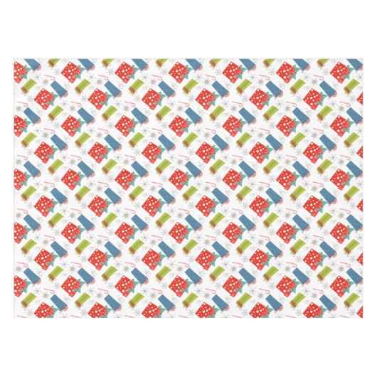 Mid Century Modern Kerstmis, aanwezig en snoepriet Tafelkleed (Voorkant (Horizontaal))