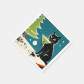 Mid-Century modern, Kerstmis cocktail servet (Hoek)