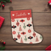 Mid Century Modern Kerstmis gepersonaliseerd Grote Kerstsok