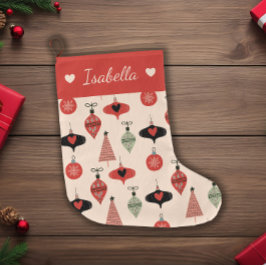 Mid Century Modern Kerstmis gepersonaliseerd Grote Kerstsok