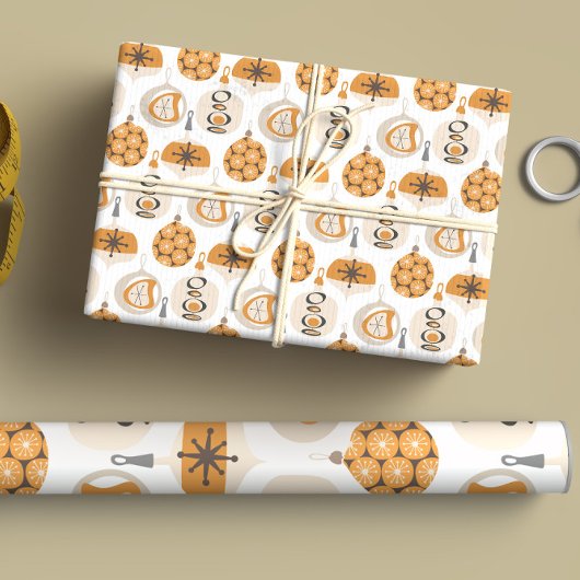 Mid-Century modern kerstpatroon Inpakpapier Vel