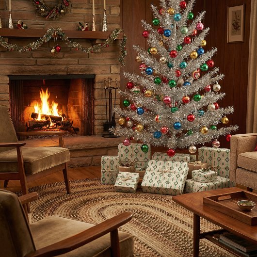 Mid-Century Modern Kerstversiering Cadeaupapier