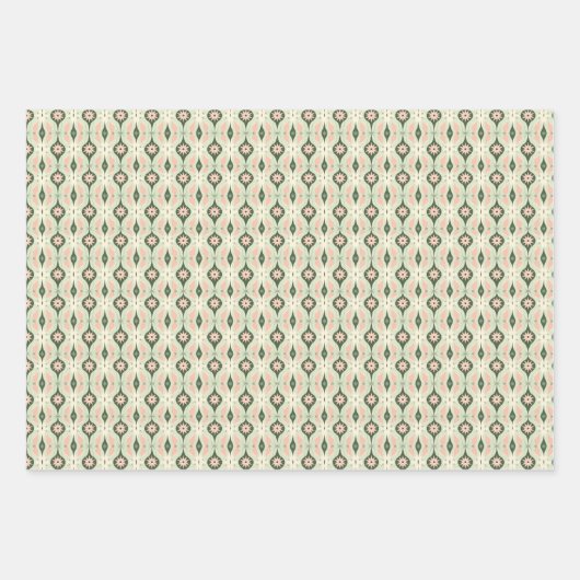  Mid-Century Modern Kerstversiering Inpakpapier Vel (Voorkant)