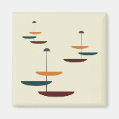 Mid-Century Modern Kitchen Counter Oval Magneet (Voorkant)