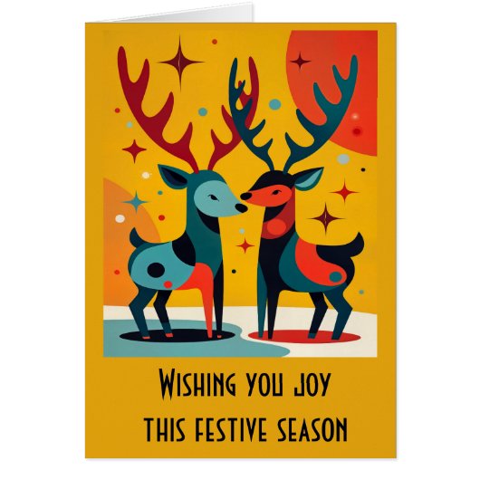 Mid-Century Modern Kitschy Christmas Reindeer  (Voorkant)