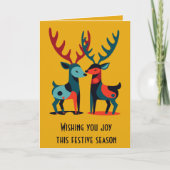 Mid-Century Modern Kitschy Christmas Reindeer  Kaart (Voorkant)