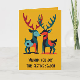 Mid-Century Modern Kitschy Christmas Reindeer  Kaart