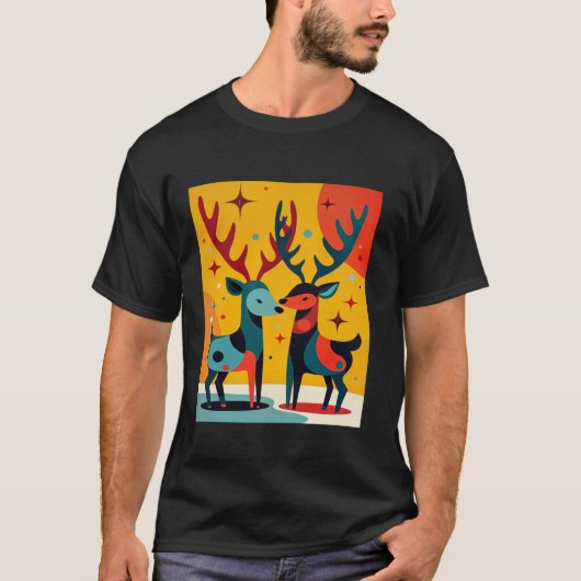 Mid Century Modern Kitschy Kerstrendier T-shirt (Voorkant)