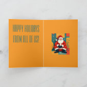 Mid-Century Modern Kitschy Santa Claus Kaart (Binnen)