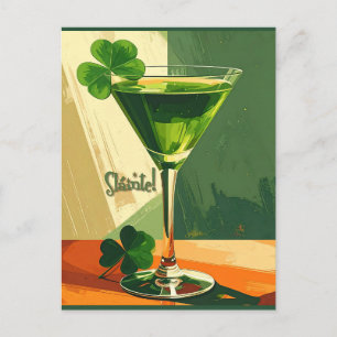 Mid Century Modern Klaver Martini Sláinte! Briefkaart