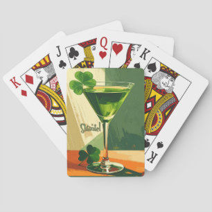 Mid Century Modern Klaver Martini Sláinte! Pokerkaarten