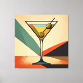 Mid Century Modern Kleurblok Martini Kunst Canvas Afdruk (Voorkant)
