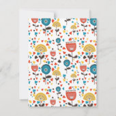 Mid Century Modern kleurrijk bloemmotief Bedankkaart (Achterkant)