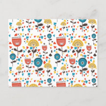 Mid Century Modern kleurrijk bloemmotief