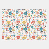 Mid Century Modern kleurrijk bloemmotief Inpakpapier Vel (Voorkant 2)