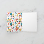 Mid Century Modern kleurrijk bloemmotief Kaart (Binnen)