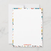 Mid Century Modern kleurrijk bloemmotief Notitiekaartje (Voorkant)