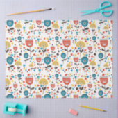 Mid Century Modern kleurrijk bloemmotief Tissuepapier (Craft)