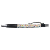 Mid Century Modern Kleurrijke Bloemen Custom Name Pen (Bovenkant)