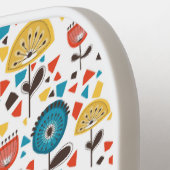 Mid Century Modern Kleurrijke Bloemen Custom Name Pickleball Paddle (Links Detail)