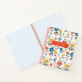 Mid Century Modern Kleurrijke Bloemen Patroon Albu Notitieboek (Binnen)