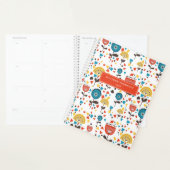 Mid Century Modern Kleurrijke Bloemen Patroon Albu Planner (Display)