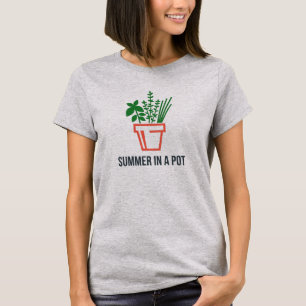 Mid-Century Modern Kruid Pot Minimalistische Zom T-shirt