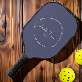 Mid-Century Modern Lavendel Bries | Scriptnaam Pickleball Paddle