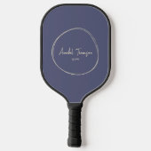 Mid-Century Modern Lavendel Bries | Scriptnaam Pickleball Paddle (Achterkant)